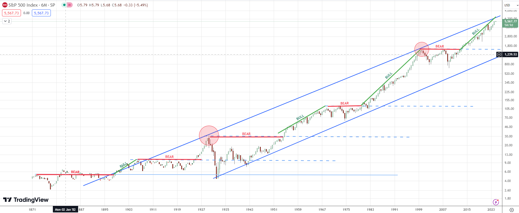 Bull vs bear market cycles showing long-term market trends and investment opportunities