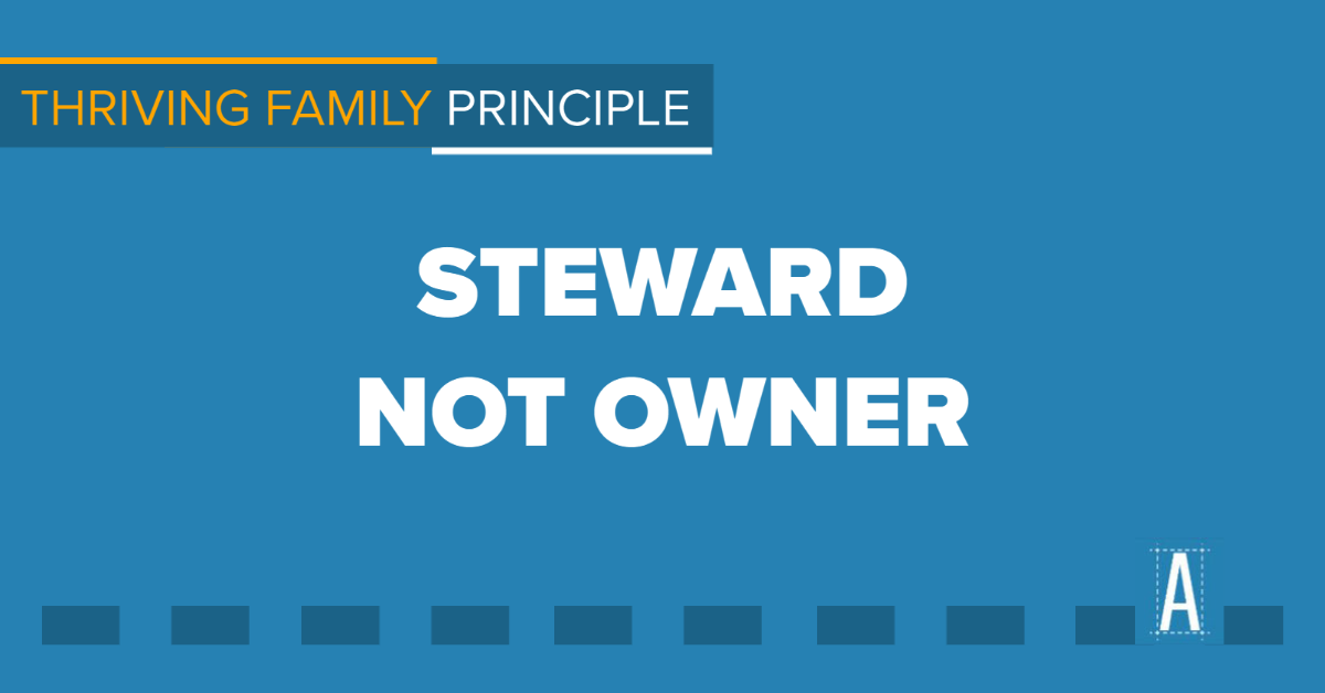 Thriving Family Principle: Steward not Owner